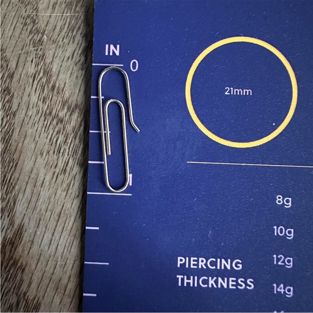 14k Solid Gold Paperclip Earrings - Picture 6 of 6